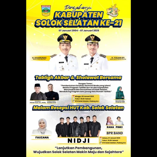 Malam Resepsi HUT ke-21 Solsel Bertabur Bintang, dari Fauzana Sampai Nidji